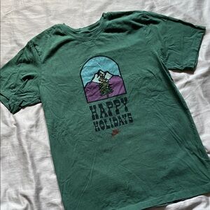Nike Festive Green Tee with Mountain Graphic